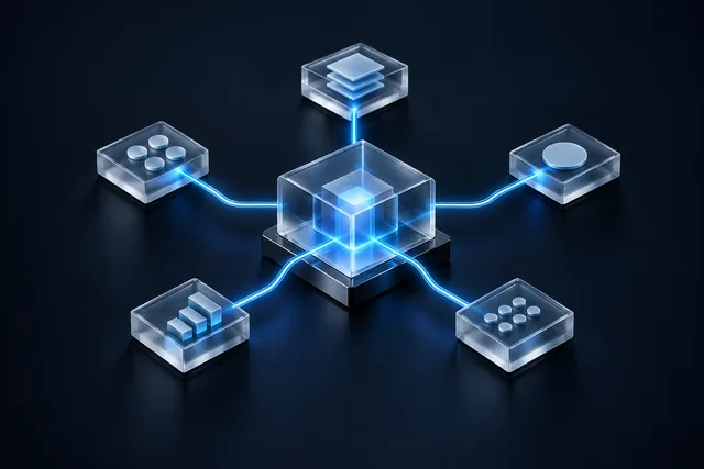 连接企业数据与应用的 AI 工作流概念图